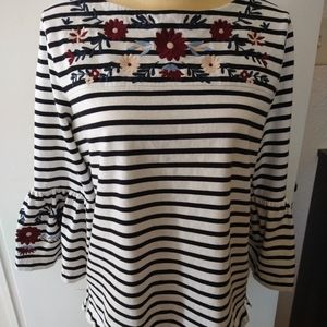 J Crew embroidery blouse size L